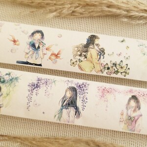 Diseño Washi Tape Girls - moda, mujeres, mariposas, peces, plantas, flores, naturaleza, scrapbooking, manualidades, cinta adhesiva, material