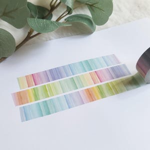 Washi Tape Rainbow - gradiente, colorato, colori, strisce, acquerelli, acquerello, nastro adesivo, carta di riso, artigianato, materiale per artigianato