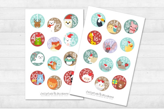 Stickers Pegatinas Navidad Numeros