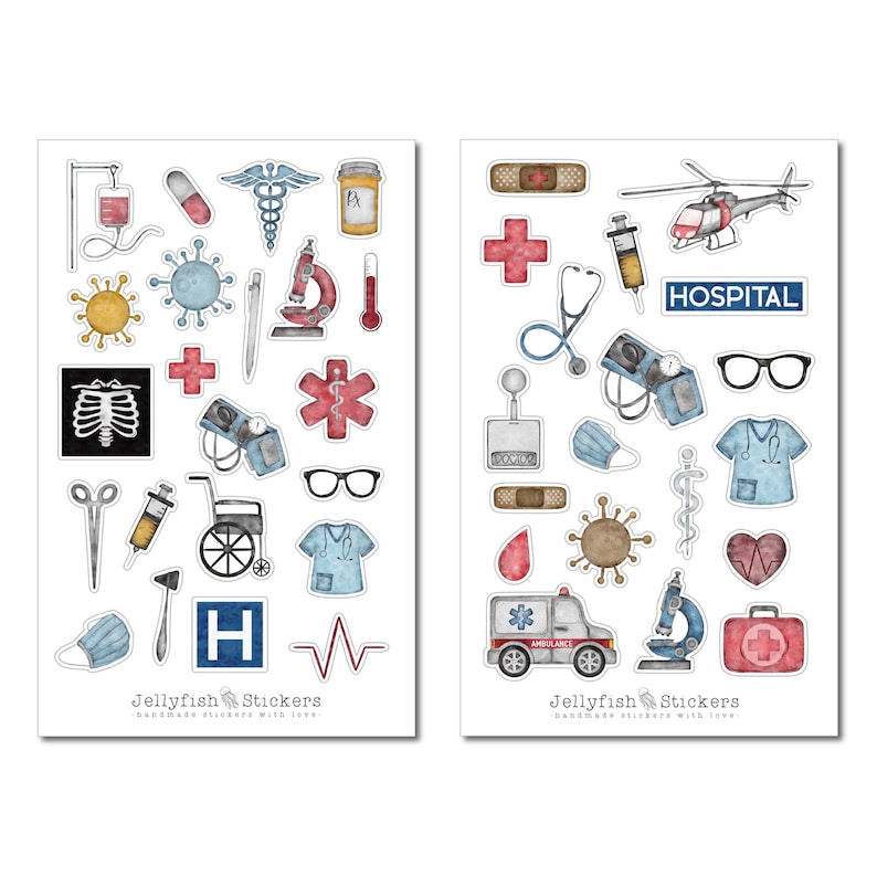 Health Sticker Set - Journal Stickers, Planner Stickers, Stickers ...