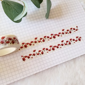 Washi Tape Mohnblumen Blume, Wiese, Natur, Floral, rot, Garten Bild 7