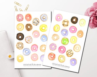 Donuts Sticker Set - Aufkleber Gebäck Journal Sticker Sticker Süßigkeiten Sticker bunt sticker Sticker Sheet