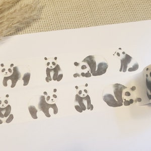 Design Washi Tape Panda-akwarela, akwarela, zwierzęta, uroczy, niedźwiedź, scrapbooking, rzemiosło, taśma klejąca, materiał