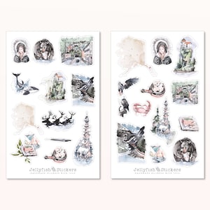 Set di adesivi Alaska - Adesivi, Adesivi per diario, Adesivi per vacanze, Diario di viaggio, Viaggi, Escursioni, Visite turistiche, Gite in città
