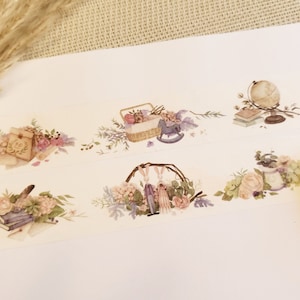 Articoli di design Washi Tape - Floreali, Fiori, Libri, Elementi, Oggetti, Scrapbooking, Artigianato, Nastro adesivo, Materiale