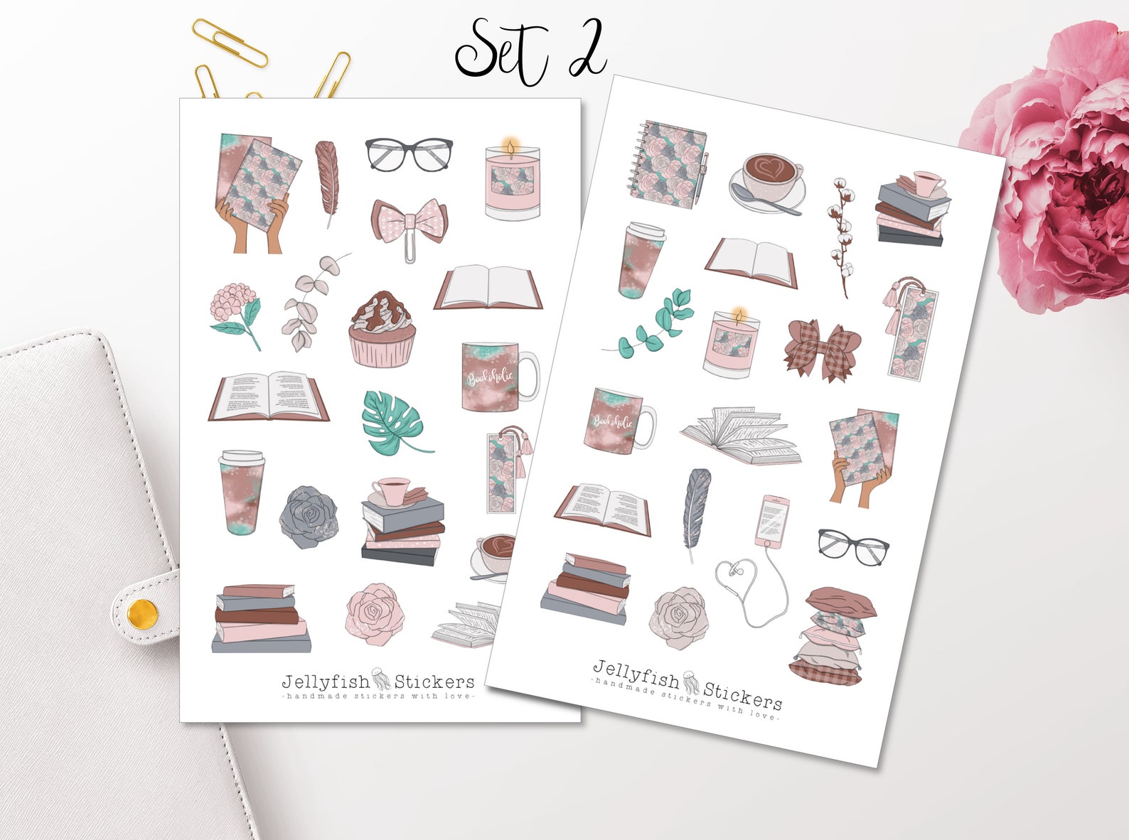 Girls Books Sticker Set Stickers Journal Stickers Planner - Etsy