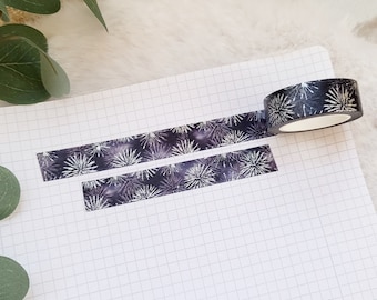 Washi Tape Feuerwerk - Silber, Himmel, Nacht, dunkel, Fest, Festival, blau