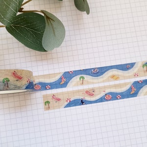 Washi Tape Beach - Vakantie, zomer, zee, zwemmen, mensen, strandvakantie, reizen, zon, zand