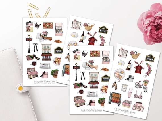 Paris Shopping Sticker Set – 2 Bögen Mit Mode-Motiven Für Journal, Scrapbooking & Mehr