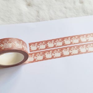 Ruban adhésif Washi citrouille - rose, motif, à carreaux, automne, style campagnard, mignon, ruban adhésif, papier de riz, bricolage, matériel de bricolage