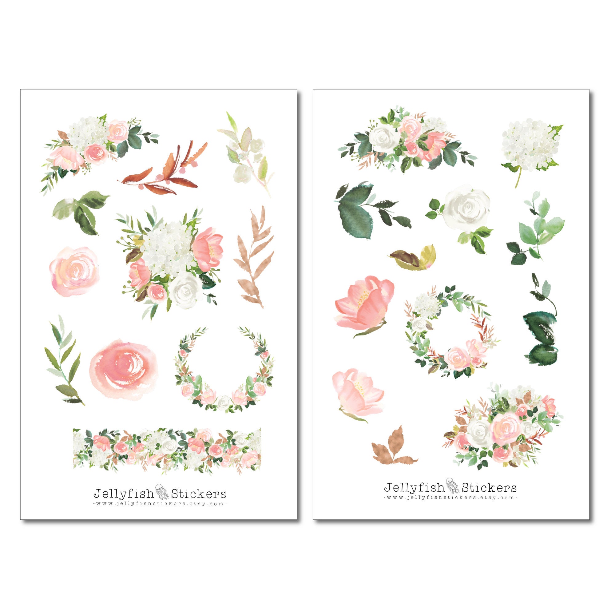 Sticker-Set Rosen-Gemälde – Florale Aufkleber Für Journal, Planer & Kreativprojekte