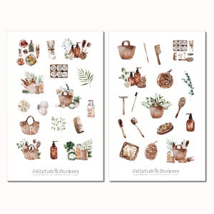 Zero Waste Sticker Set - Journal Sticker, Planer Sticker, Aufkleber, Sticker Floral, Grün, Blumen, Umwelt, Umweltschutz, Kosmetik, Natur