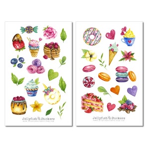 Süßigkeiten Sticker Set - Aufkleber Journal Sticker Planersticker Sticker Cupcakes niedliche Sticker | Sticker Backen, Essen, Sommer