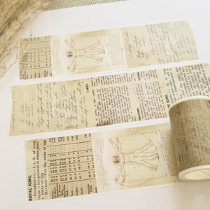 Design Washi Tape Vintage - pisanie, tekst, gazeta, scrapbooking, rękodzieło, taśma klejąca, materiał