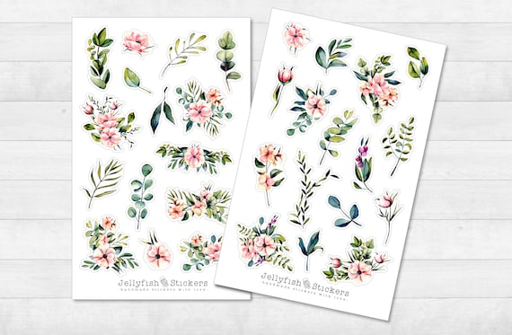 Hand Drawn Floral Arrangement Sticker — Sage & Oak
