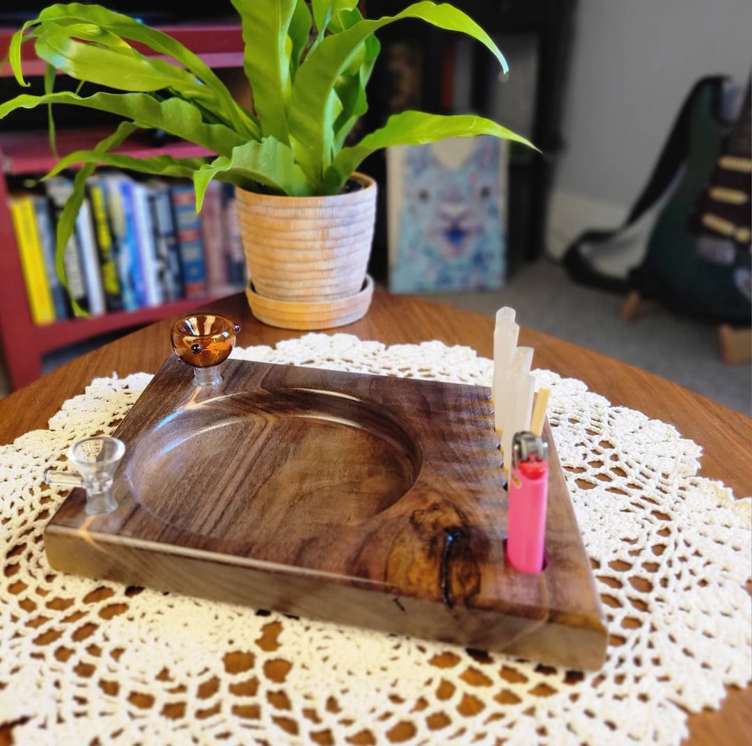 Wooden Rolling Tray Walnut Rolling Tray High End Rolling Tray Handmade