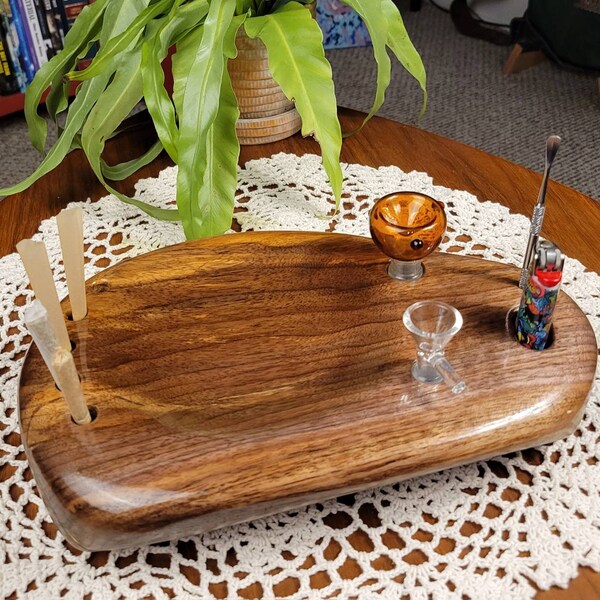 Wooden Rolling Tray • Wood Tray • Handmade from Live Edge Walnut • Ready to Ship