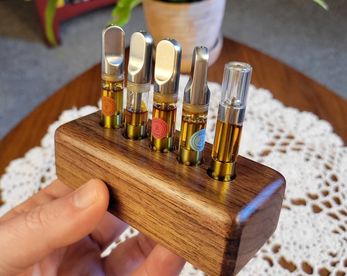510 Vape Cartridge Holder Wooden Vape Holder Handmade From Walnut Ready