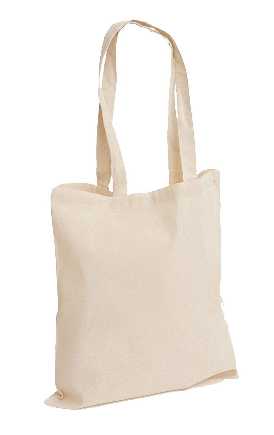 Pack of 10 Premium Plain Natural Cotton Shopping Tote Bags Eco Friendly  Shoppers Ideal for Printing and Decorating 