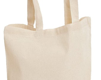 Paquete de 1/3/5/10/25/50/100 bolsas de compras de algodón natural lisas y ecológicas
