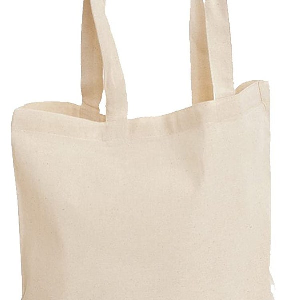 Pack of 1/3/5/10/25/50/100 Plain Natural Cotton Shopping Tote Bags Eco Friendly Shoppers