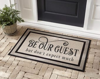 Be Our Guest doormat, welcome mat, 18" X 30", Personalized, wedding, housewarming gift