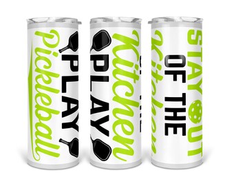 Stay out of the kitchen, Pickle Ball tumbler, Stainless steel double wall Beverage bottle, 20 or 30 oz water bottle
