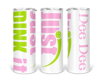 Just Dink It! personalized Pickle Ball tumbler and matching Sport Towel, Stainless steel double wall, personalized water bottle or towel