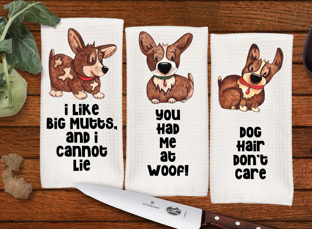 Funny Dog Kitchen Towel Set, I Love Big Mutts, Fur Mom, Fur Babies ...