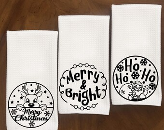 Sweet Christmas kitchen towels, Great gift for everyone, Housewarming or Wedding Gift, Last minute gift or stocking stuffer