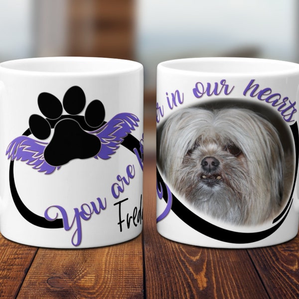 Pet Memorial Coffee Mug, Personalized with image and name of your fur baby, coffee cup, fur baby, Loss of pet, Grieving for pet, 11 or 15 oz