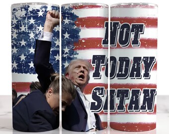 Trump Not Today Satan,  Trump Vance 2024,  Make America Great Again, Make liberals cry again, stainless steel water bottle MAGA