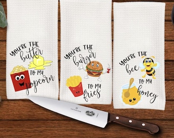 Food Pun Kitchen Towels, Set of 3, Hostess Gift