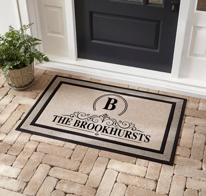 Monogram custom family last name doormat mat Etsy