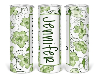 Cherry Blossom Custom Tumbler, personalized with your name, Water bottle/tumbler, 20 oz or 30 oz available