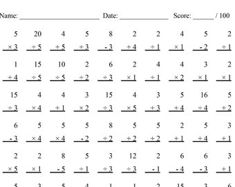 addition worksheets numbers 1 20 10 Printable Math Drills Addition, Subtraction, Multiplication, Division, Math Mixed Operation, Homework, Mental Math