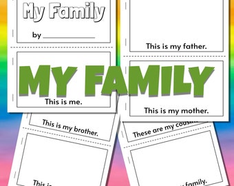 My Family Printable Booklet- Preschool and Kindergarten, Mini Booklet, Homework, First Day of School Activity, SEN Activities