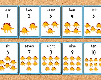 20 Printable Numbers Posters 1-20. Dinosaur Numbers 1-20. Classroom Wall Charts Posters Educational Learning 8.5 x 11 Counting 1 to 20