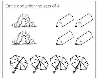 20 Printable Numbers 1-5 Counting, Tracing Worksheets for Preschool Kindergarten Homeschool Busy Book Handwriting Numbers and Counting