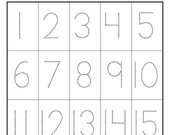 Number Tracing Practice, 1-20 Tracing Worksheet, Preschool Kindergarten Homeschool Number Writing Activity