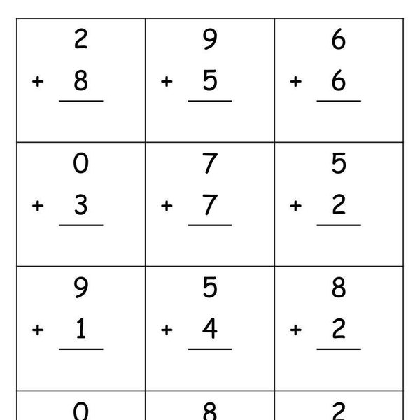 Addition Worksheets Etsy