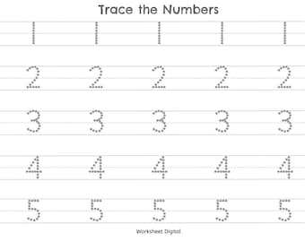 Printable Numbers 1-100 Tracing Worksheets for Preschool Kindergarten Homeschool Busy Book Handwriting Numbers and Counting