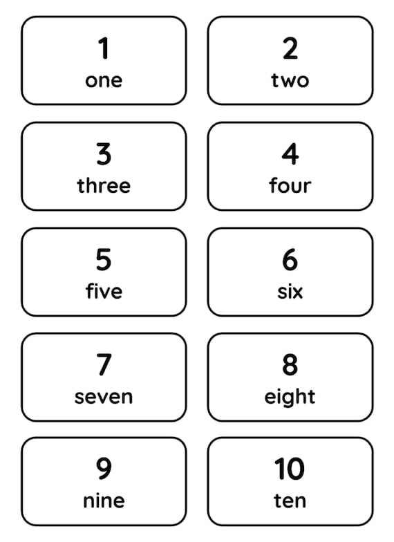numbers 1 100 number words flash cards printable etsy
