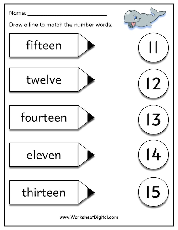 match the word and number worksheet numbers 1 30 large etsy