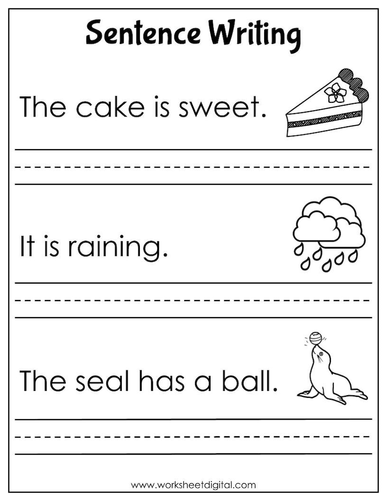 20 Printable Sentence Writing Worksheets Simple Sentences writing 20 Printable Sentence Writing Worksheets Simple Sentences writing