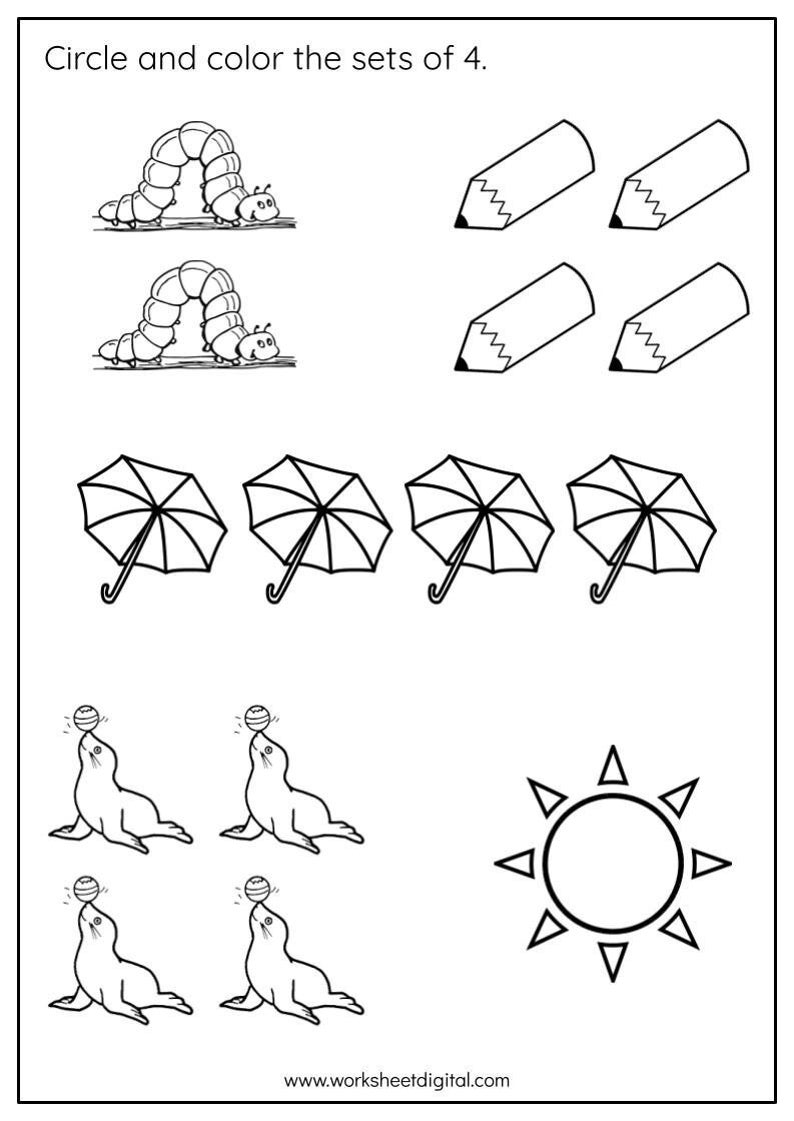 20 Printable Numbers 1-5 Counting, Tracing Worksheets for Preschool Kindergarten Homeschool Busy Book Handwriting Numbers and Counting image 1