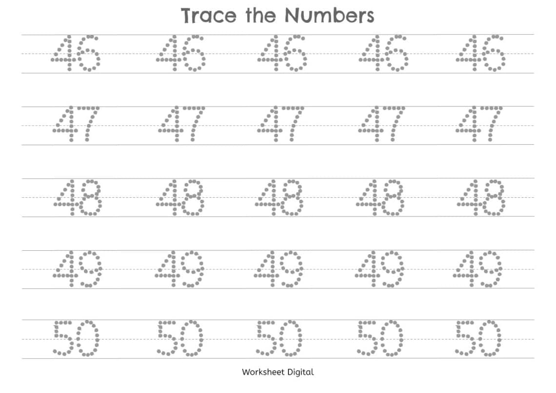 1 To 100 Tracing Worksheet