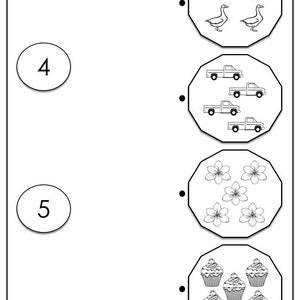 20 Printable Numbers 1-5 Counting, Tracing Worksheets for Preschool Kindergarten Homeschool Busy Book Handwriting Numbers and Counting image 5