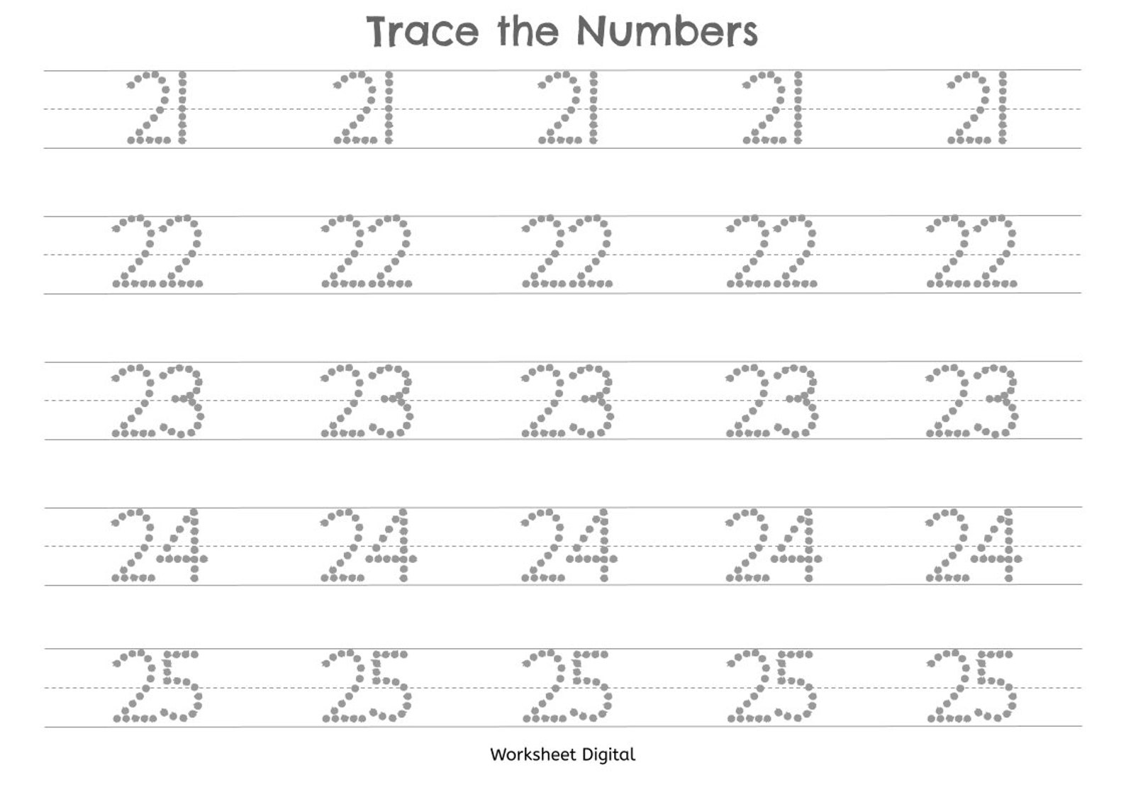 Printable Numbers 1-100 Tracing Worksheets for Preschool Kindergarten ...