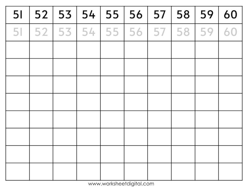 Printable Numbers 1-100 Tracing Worksheets for Preschool Kindergarten ...